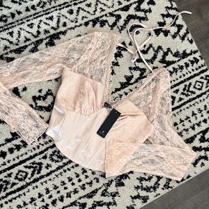 Lulus Blush Lace Bustier Top